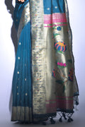 Tussar Saree Azure Blue Tussar Saree saree online