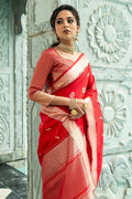 Tussar Saree Candy Red Tussar Saree saree online