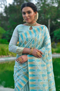 Tussar Saree Celeste Blue Tussar Saree saree online