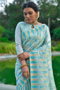 Tussar Saree Celeste Blue Tussar Saree saree online