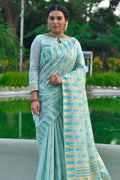 Tussar Saree Celeste Blue Tussar Saree saree online