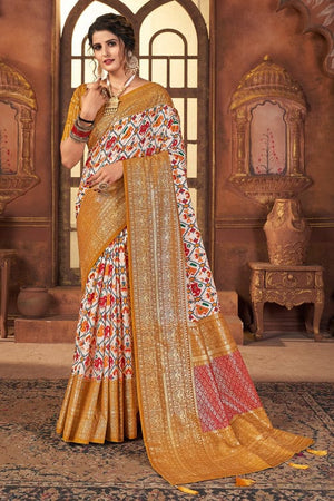 Chrome Yellow Tussar Saree