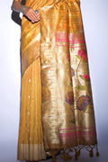 Tussar Saree Dandelion Yellow Tussar Saree saree online