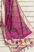 Tussar Silk Saree Dark Purple Tussar Silk Saree saree online