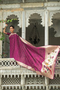 Tussar Silk Saree Dark Purple Tussar Silk Saree saree online