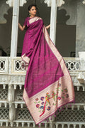 Tussar Silk Saree Dark Purple Tussar Silk Saree saree online