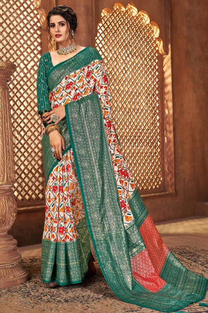 Jade Green Tussar Saree