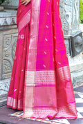 Tussar Saree Magenta Pink Tussar Saree saree online