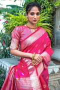 Tussar Saree Magenta Pink Tussar Saree saree online