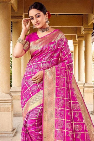 Magenta Pink Uppada Saree